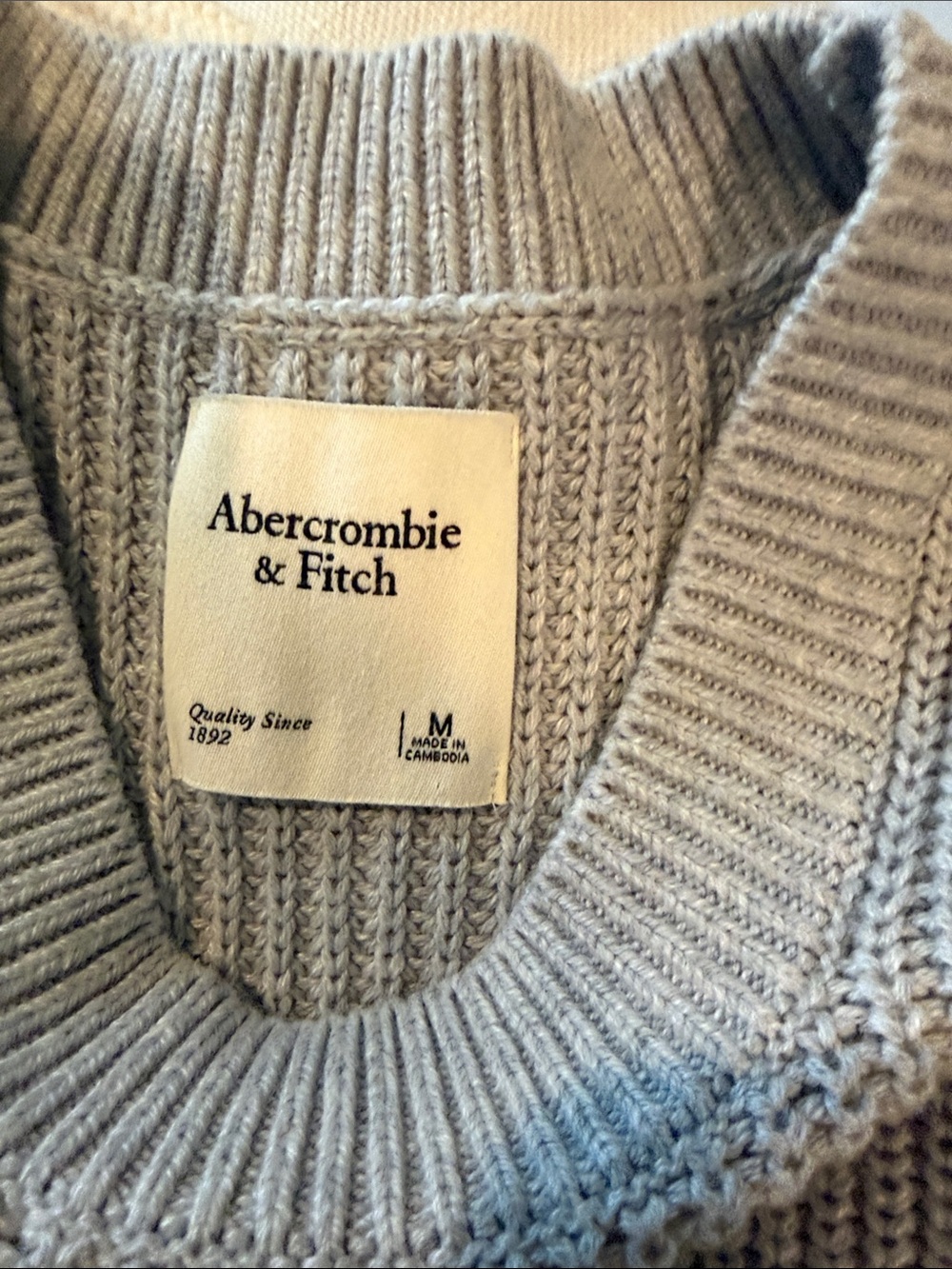 Abercrombie & Fitch Ribbed Knit Sweater - Taupe, Cream and gray - Picture 3 of 5